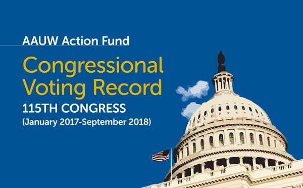 AAUW Action Fund Congressional Voting Record for the 115th Congress (Cover Image with picture of the U.S. Capitol) 