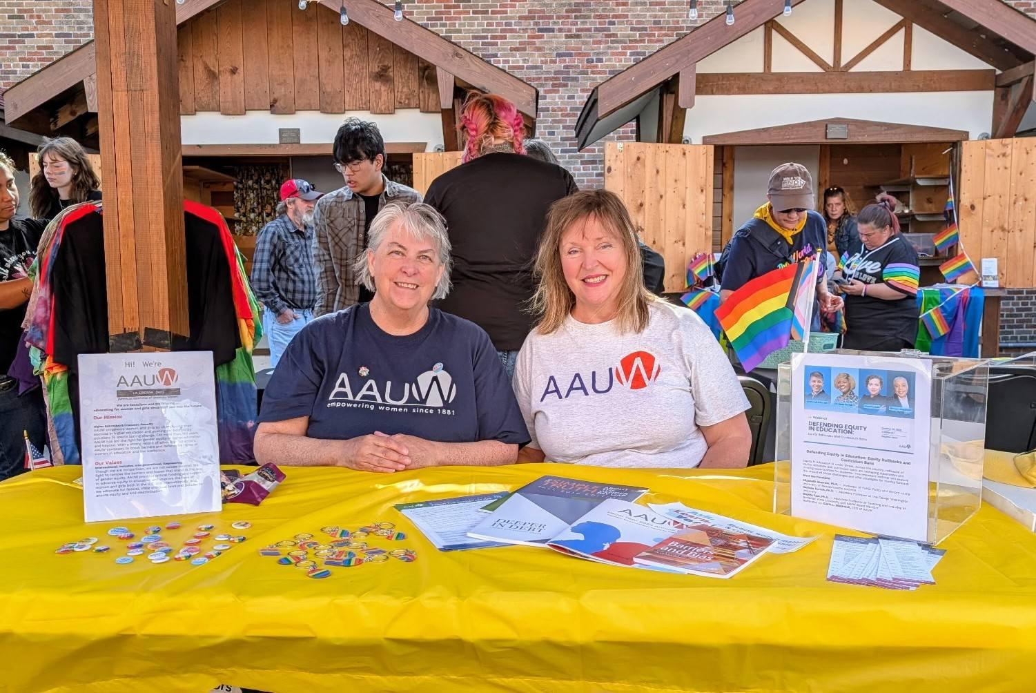 AAUW Members tabling for AAUW's mission.